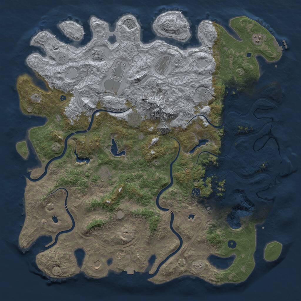 Rust Map: Procedural Map, Size: 5200, Seed: 1204574093, 17 Monuments