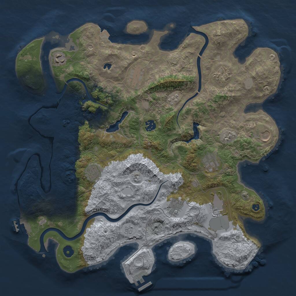 Rust Map: Procedural Map, Size: 4000, Seed: 8568985, 16 Monuments