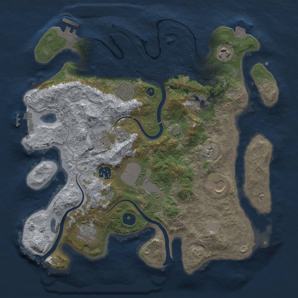 Rust Map: Procedural Map, Size: 3500, Seed: 197356882, 15 Monuments