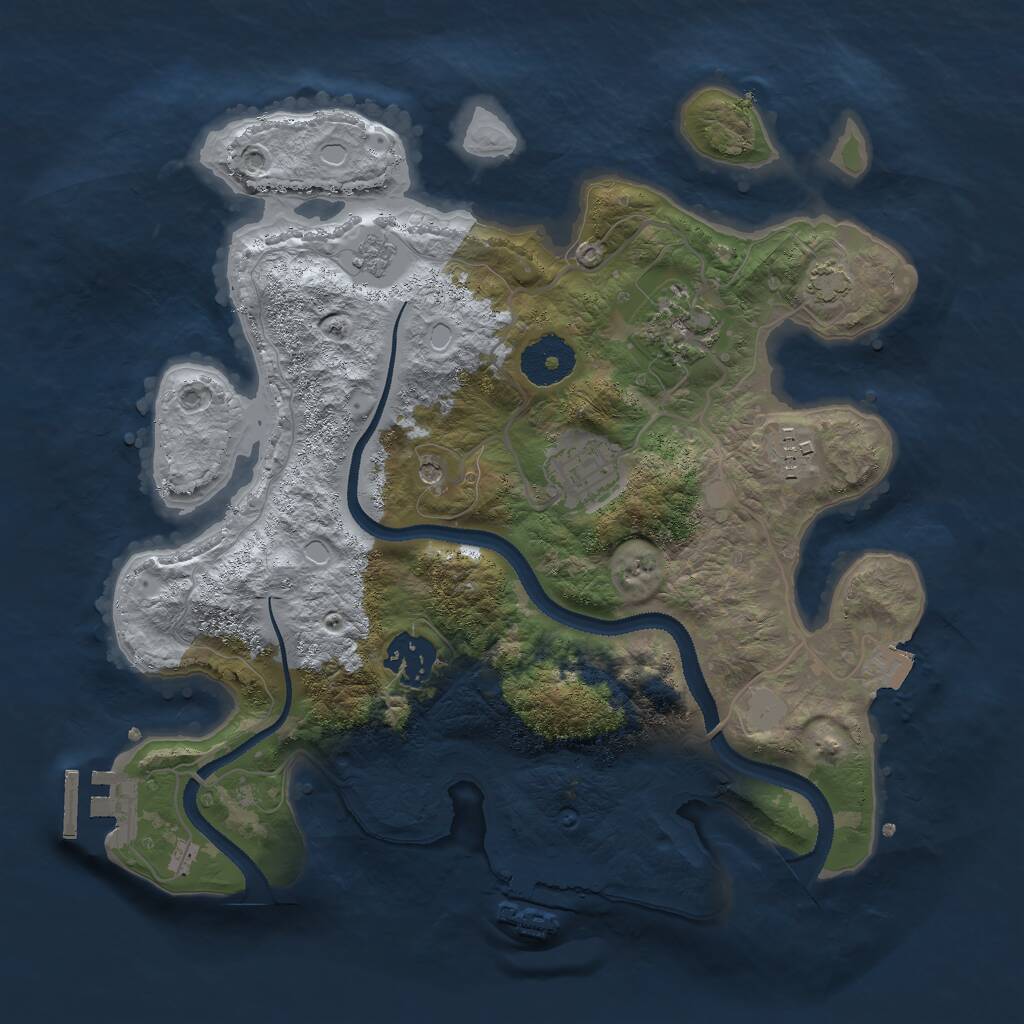 Rust Map: Procedural Map, Size: 3000, Seed: 79450929, 10 Monuments