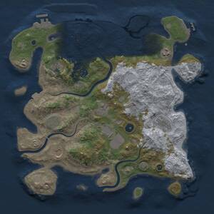 Thumbnail Rust Map: Procedural Map, Size: 3750, Seed: 680303756, 15 Monuments