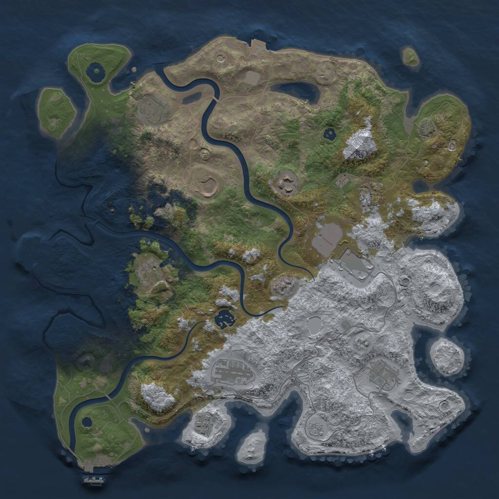 Rust Map: Procedural Map, Size: 3950, Seed: 1820, 16 Monuments