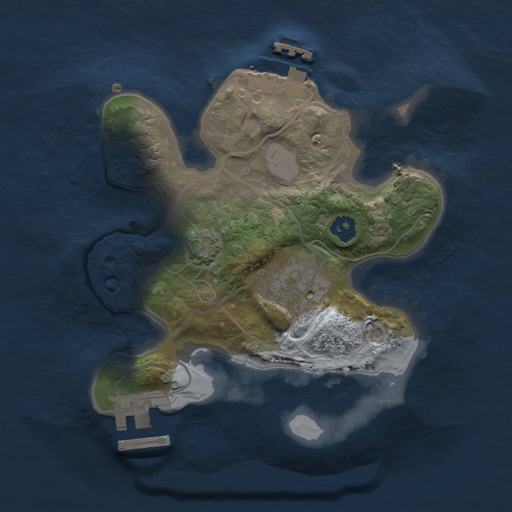 Rust Map: Procedural Map, Size: 2000, Seed: 33934742, 5 Monuments