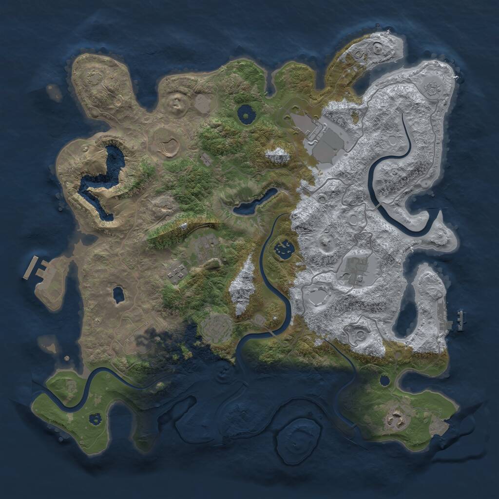 Rust Map: Procedural Map, Size: 4000, Seed: 801203720, 15 Monuments