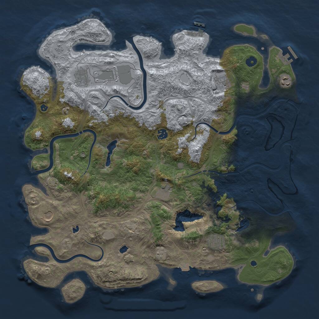 Rust Map: Procedural Map, Size: 4500, Seed: 1910110625, 15 Monuments