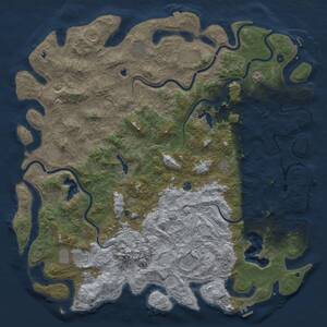 Thumbnail Rust Map: Procedural Map, Size: 6000, Seed: 1491245676, 17 Monuments