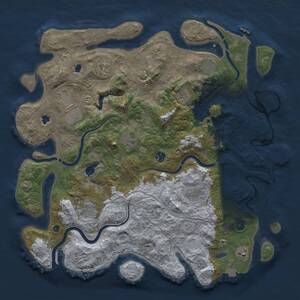 Thumbnail Rust Map: Procedural Map, Size: 4500, Seed: 542754070, 16 Monuments