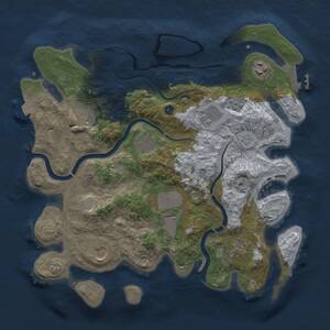 Thumbnail Rust Map: Procedural Map, Size: 3500, Seed: 1314102083, 13 Monuments