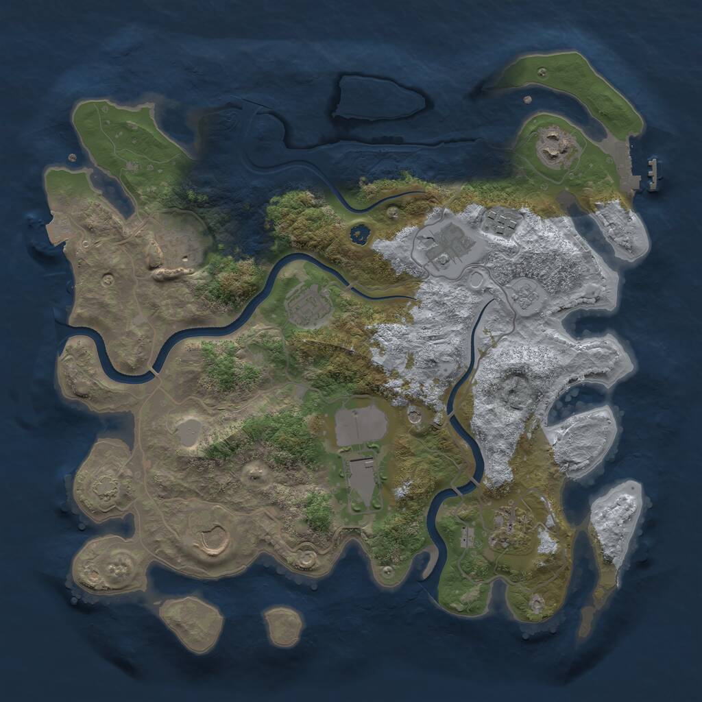 Rust Map: Procedural Map, Size: 3500, Seed: 1314102083, 13 Monuments