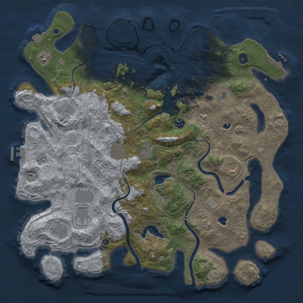 Rust Map: Procedural Map, Size: 4500, Seed: 1601629743, 16 Monuments