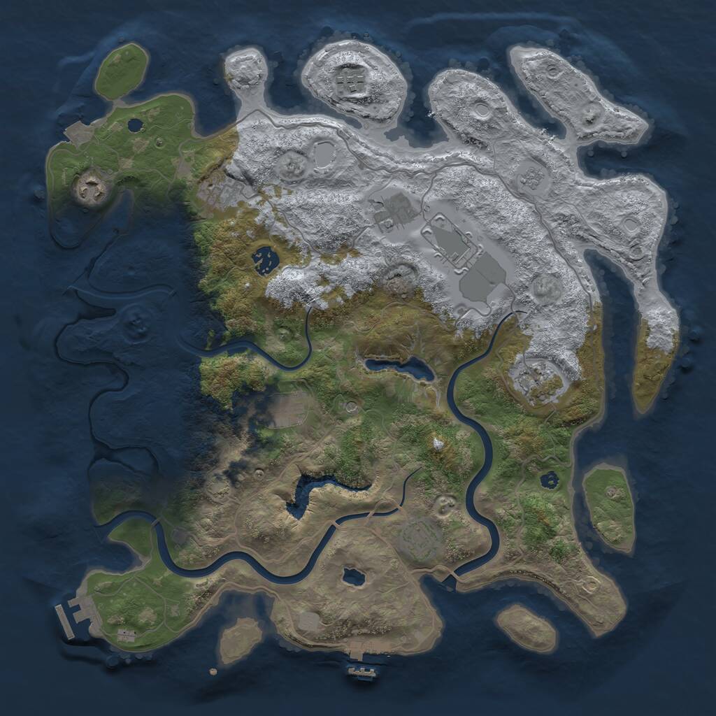 Rust Map: Procedural Map, Size: 4000, Seed: 1097597018, 15 Monuments