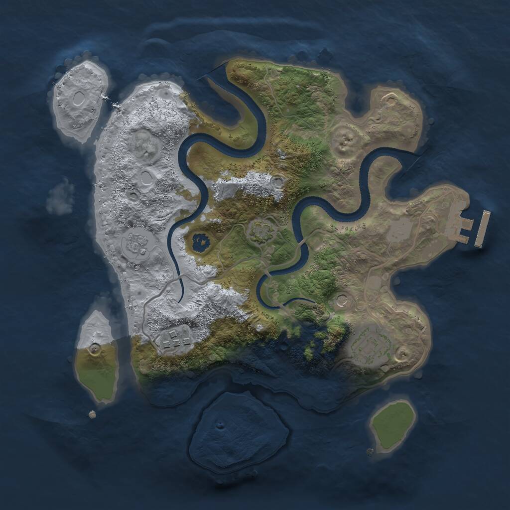 Rust Map: Procedural Map, Size: 2750, Seed: 69694211, 7 Monuments