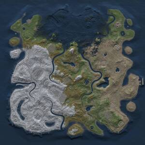 Thumbnail Rust Map: Procedural Map, Size: 4500, Seed: 51231, 16 Monuments