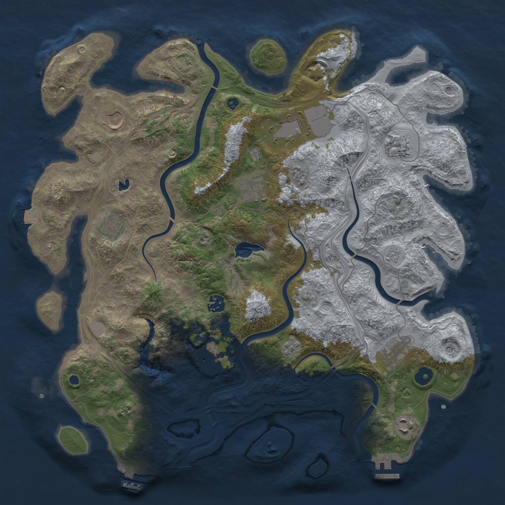 Rust Map: Procedural Map, Size: 4250, Seed: 903524406, 16 Monuments
