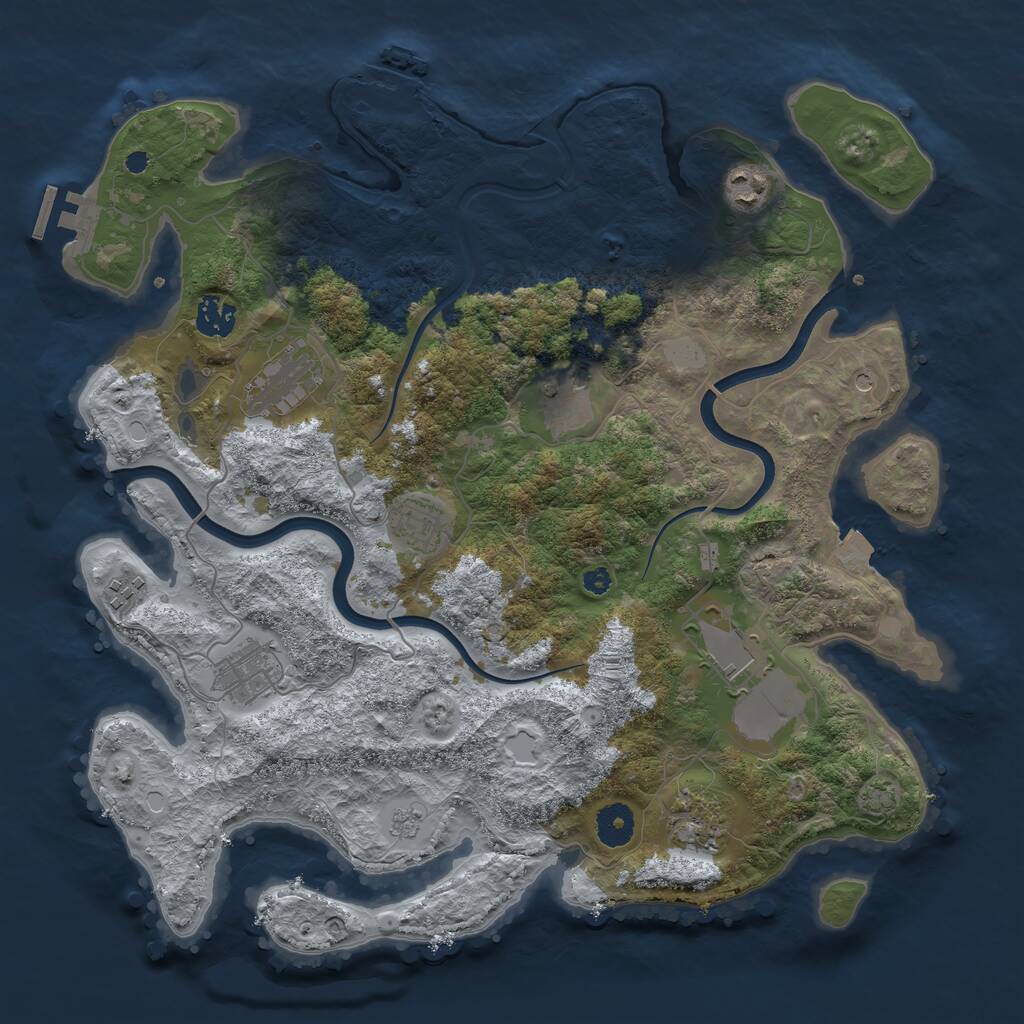 Rust Map: Procedural Map, Size: 3750, Seed: 403570346, 15 Monuments