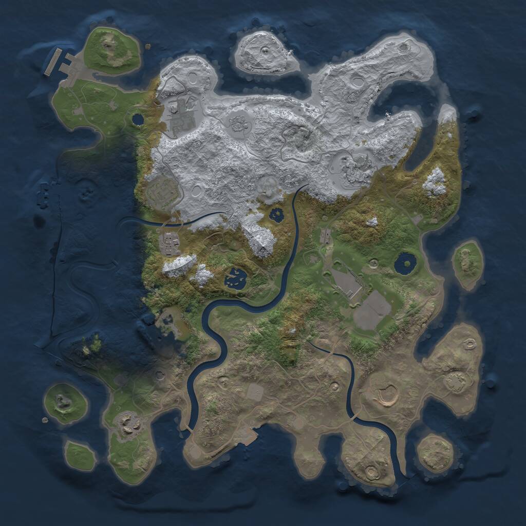 Rust Map: Procedural Map, Size: 3600, Seed: 407005149, 15 Monuments