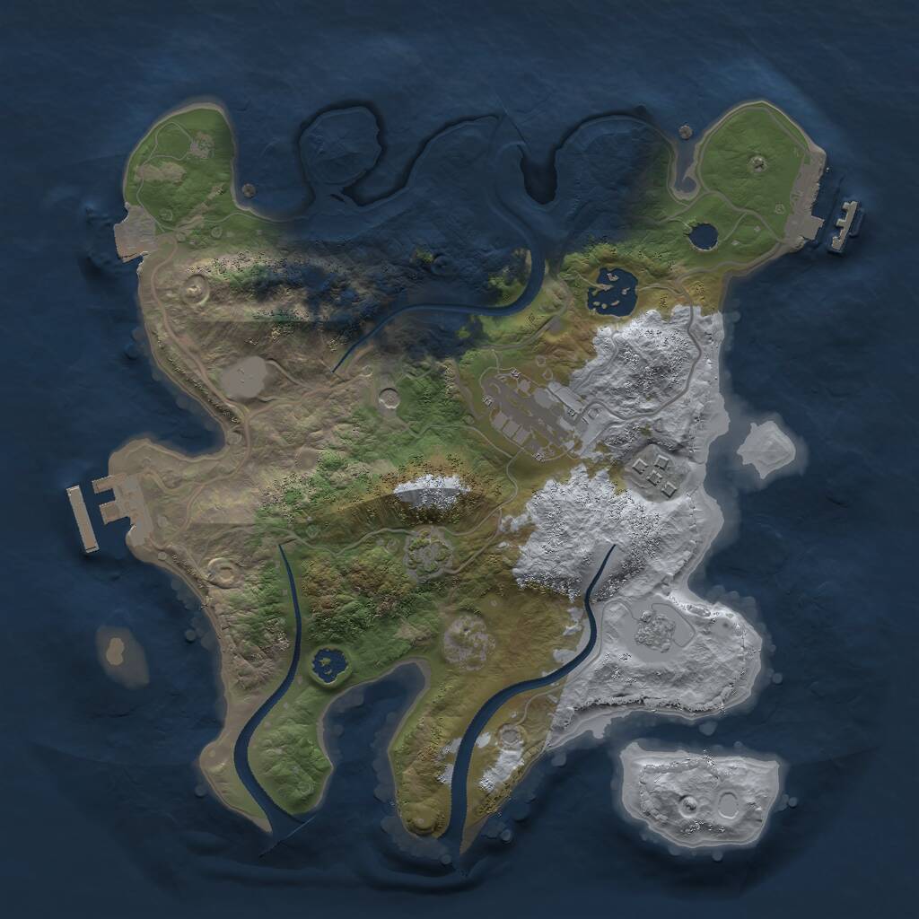 Rust Map: Procedural Map, Size: 2750, Seed: 69694311, 9 Monuments