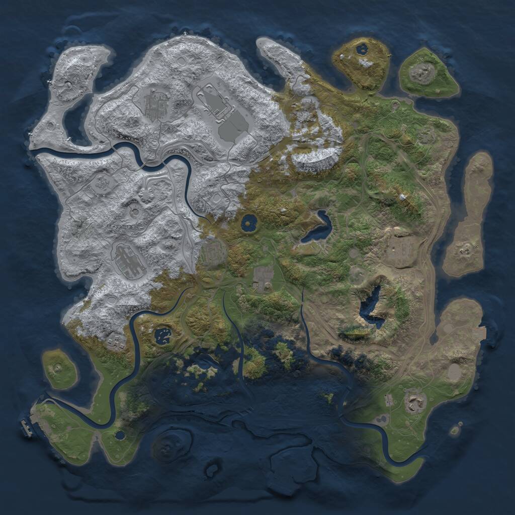 Rust Map: Procedural Map, Size: 4500, Seed: 1975562026, 16 Monuments