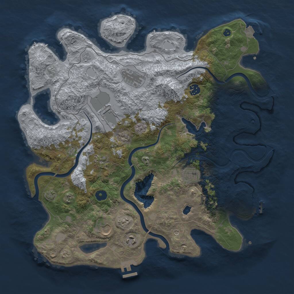 Rust Map: Procedural Map, Size: 4000, Seed: 753142785, 14 Monuments