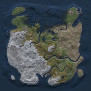 Thumbnail Rust Map: Procedural Map, Size: 3750, Seed: 5830, 15 Monuments