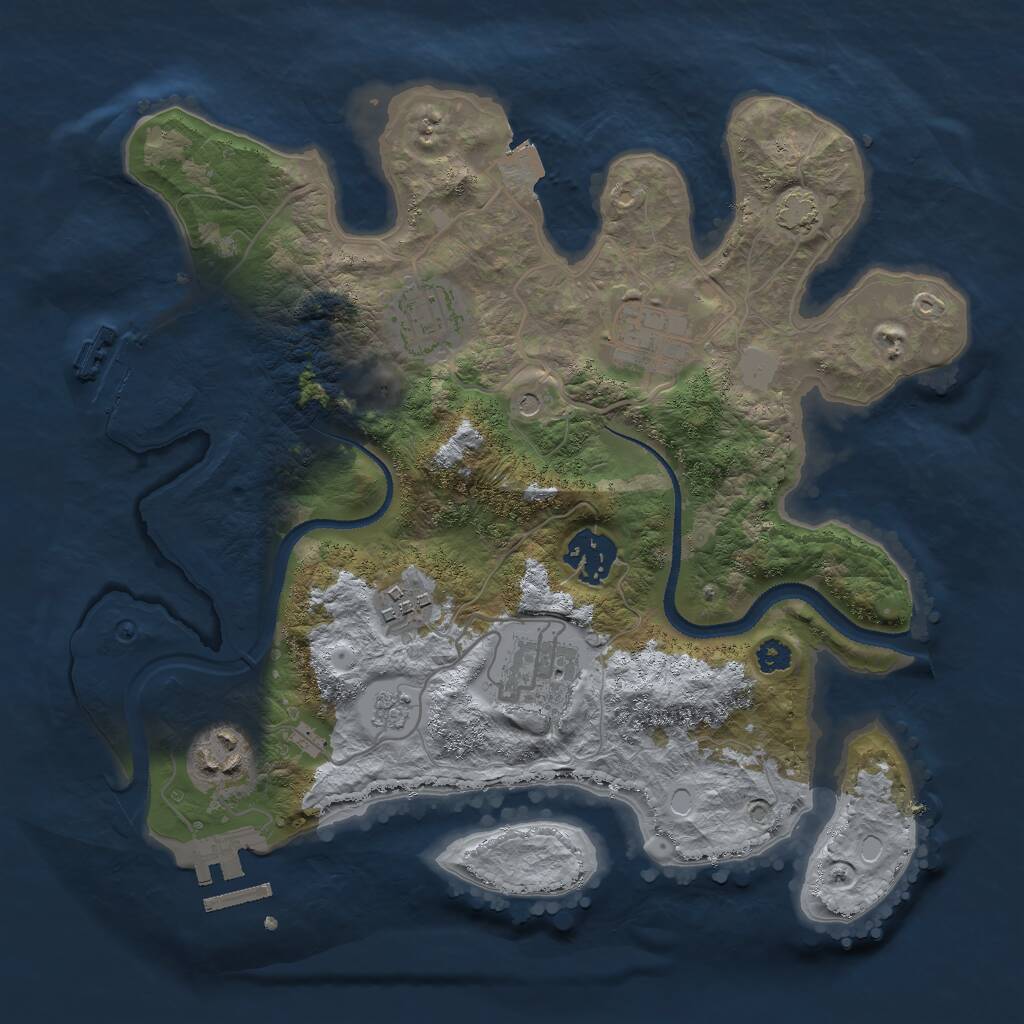 Rust Map: Procedural Map, Size: 3000, Seed: 2004884515, 12 Monuments