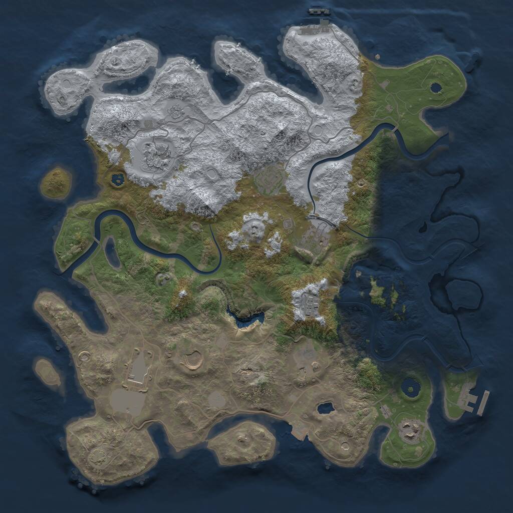 Rust Map: Procedural Map, Size: 4000, Seed: 565189507, 14 Monuments