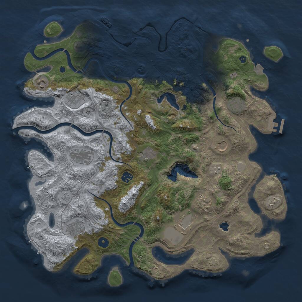 Rust Map: Procedural Map, Size: 4250, Seed: 535210083, 17 Monuments