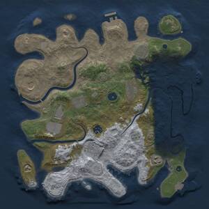 Thumbnail Rust Map: Procedural Map, Size: 3600, Seed: 277563692, 15 Monuments