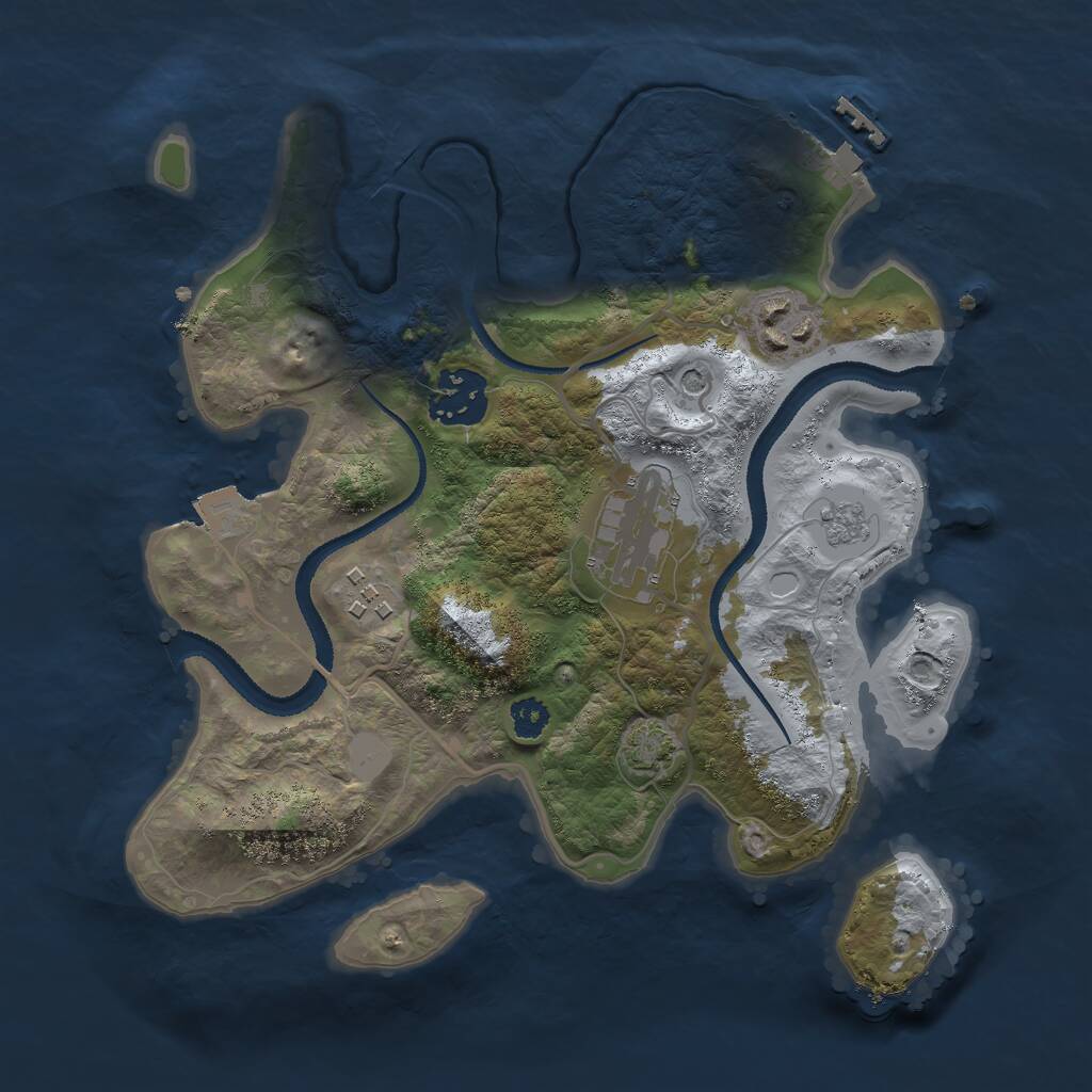Rust Map: Procedural Map, Size: 2750, Seed: 69646, 9 Monuments