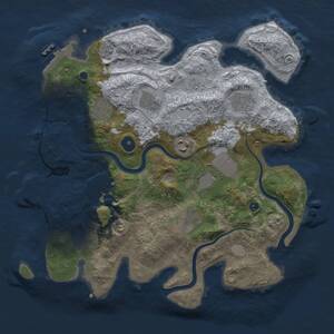 Thumbnail Rust Map: Procedural Map, Size: 3500, Seed: 1765897711, 14 Monuments
