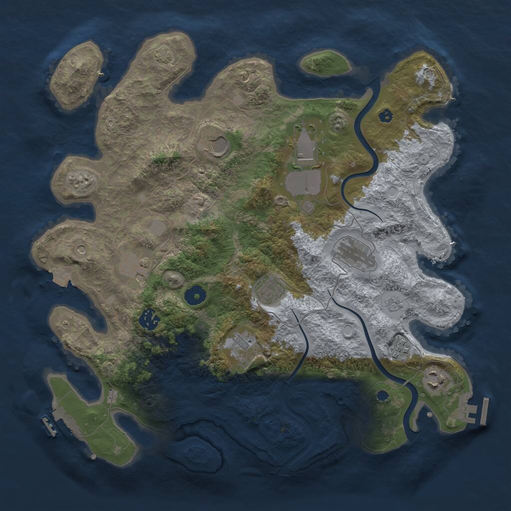 Rust Map: Procedural Map, Size: 3750, Seed: 1518039324, 15 Monuments