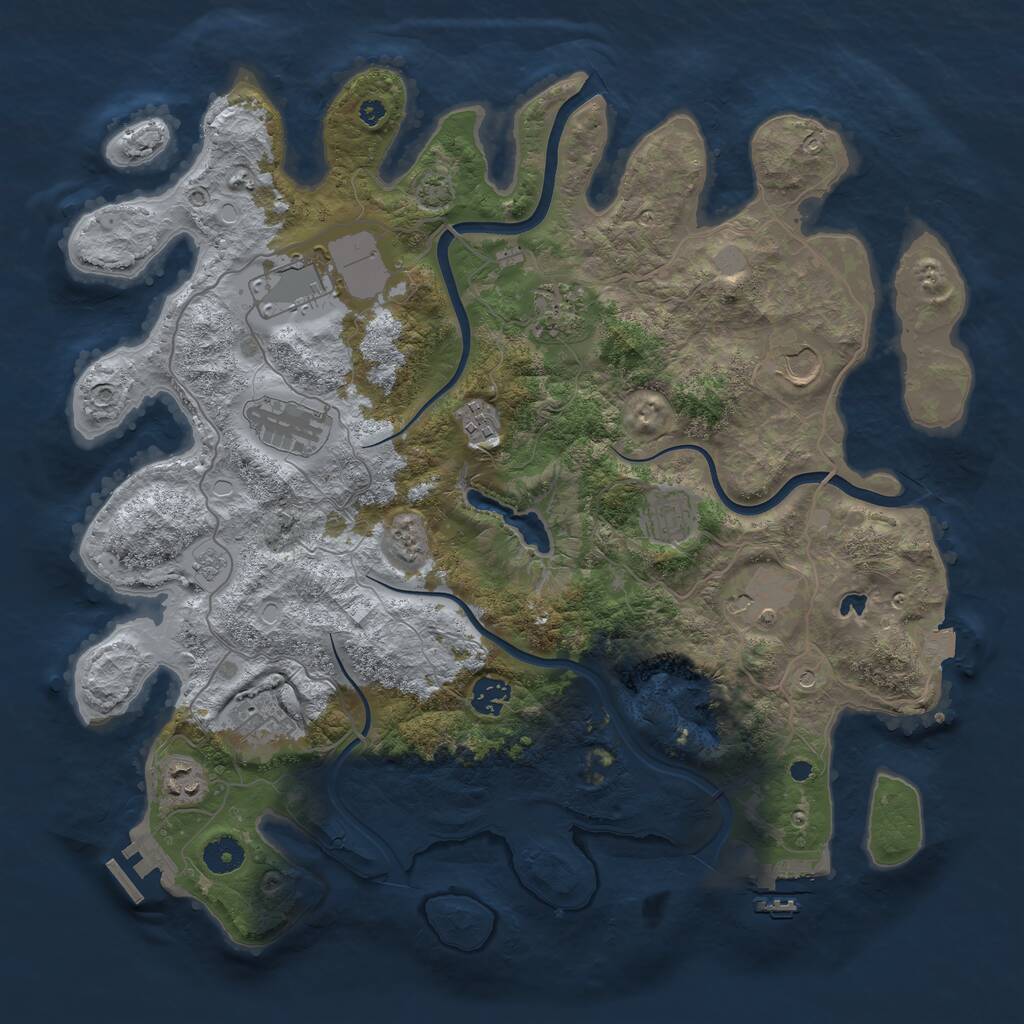 Rust Map: Procedural Map, Size: 4000, Seed: 17344597, 16 Monuments