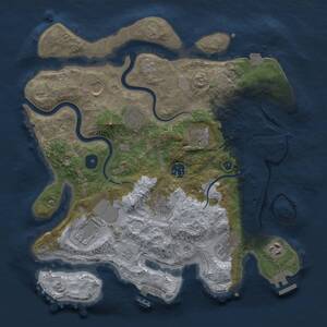 Thumbnail Rust Map: Procedural Map, Size: 3500, Seed: 1569707413, 15 Monuments
