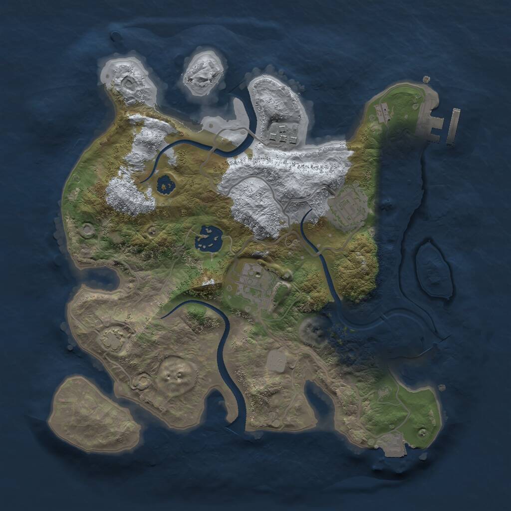 Rust Map: Procedural Map, Size: 2750, Seed: 69647, 7 Monuments