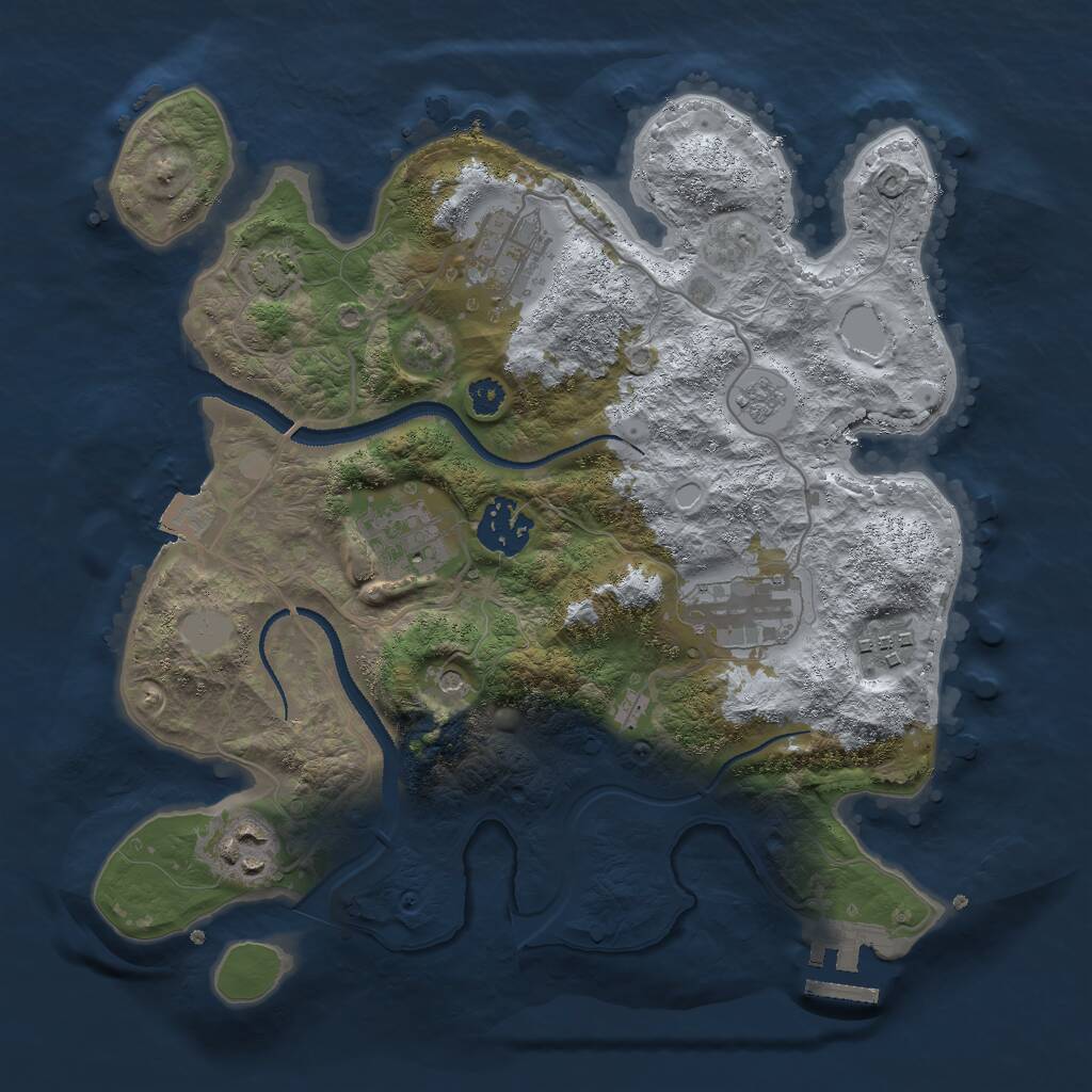 Rust Map: Procedural Map, Size: 3000, Seed: 28731, 11 Monuments