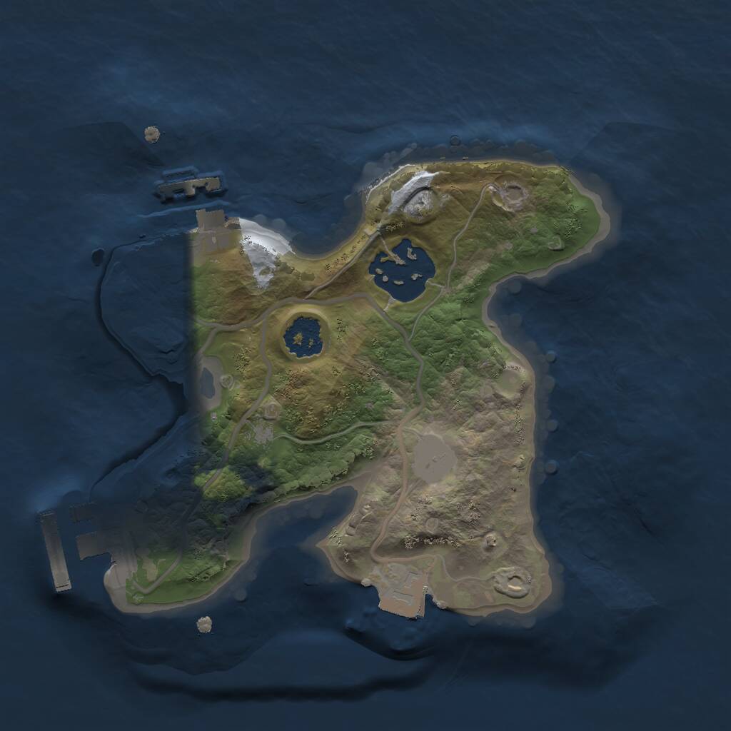 Rust Map: Procedural Map, Size: 1850, Seed: 1106406805, 4 Monuments