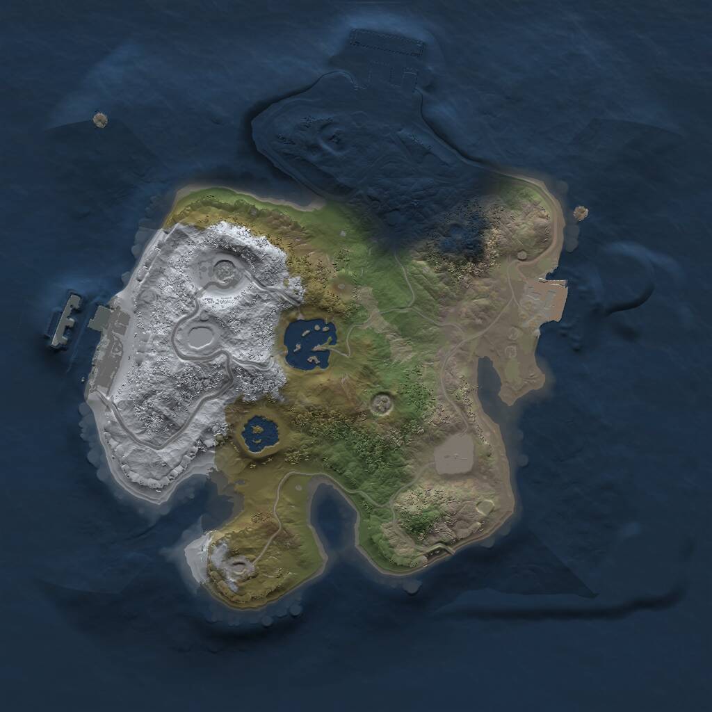 Rust Map: Procedural Map, Size: 2000, Seed: 1278626802, 5 Monuments