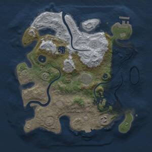 Thumbnail Rust Map: Procedural Map, Size: 3000, Seed: 979578425, 9 Monuments