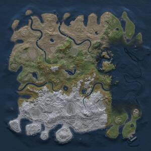 Thumbnail Rust Map: Procedural Map, Size: 4500, Seed: 199921606, 15 Monuments
