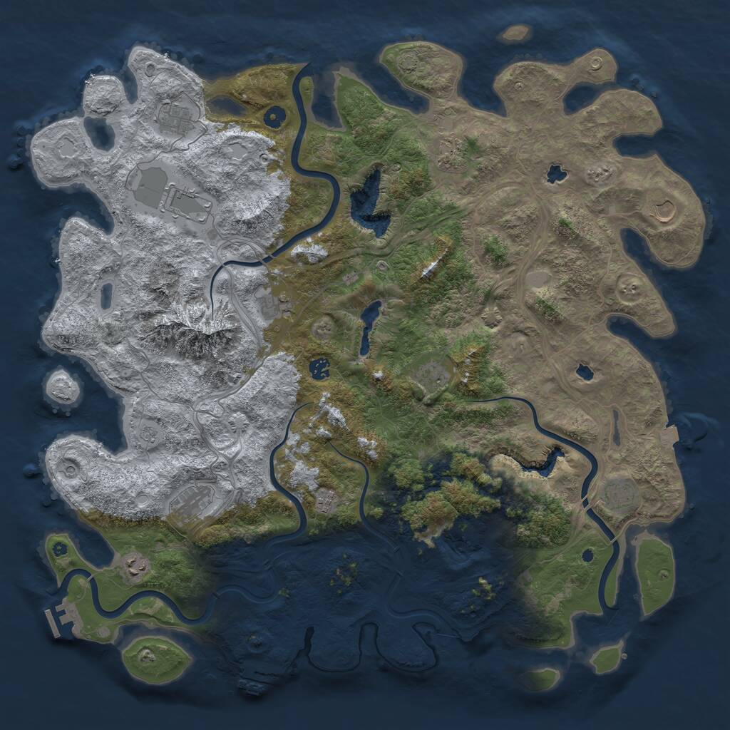 Rust Map: Procedural Map, Size: 5000, Seed: 1605290778, 17 Monuments