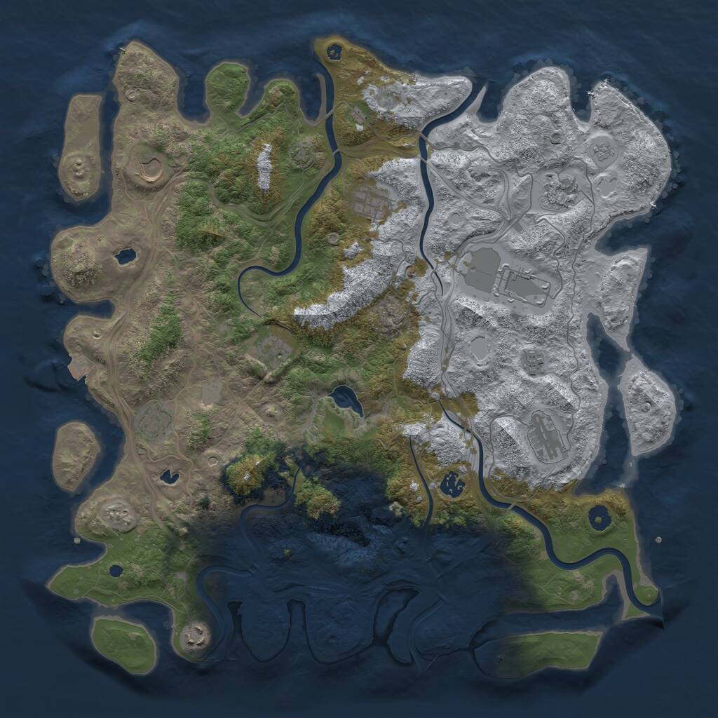 Rust Map: Procedural Map, Size: 4500, Seed: 137216151, 14 Monuments
