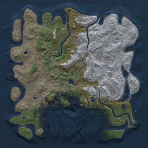 Thumbnail Rust Map: Procedural Map, Size: 4500, Seed: 137216151, 14 Monuments