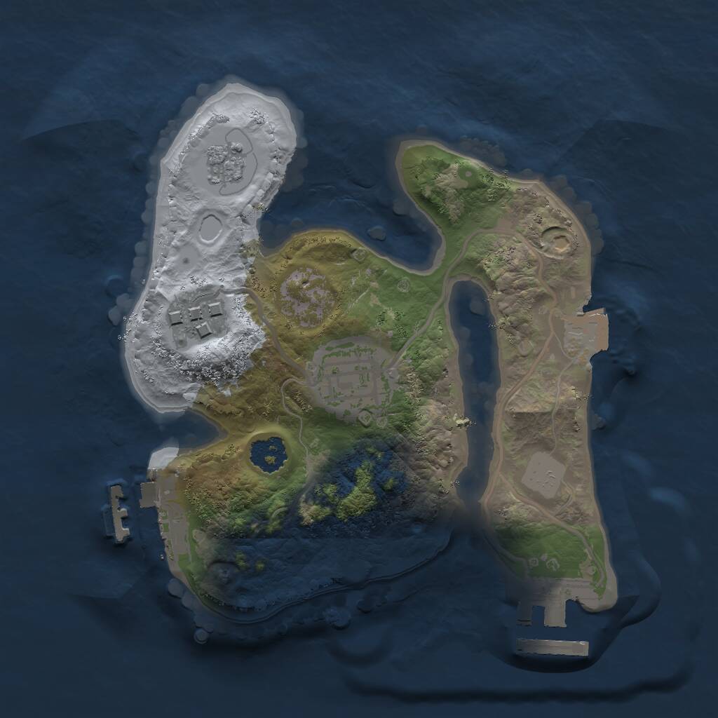 Rust Map: Procedural Map, Size: 2000, Seed: 513234322, 6 Monuments