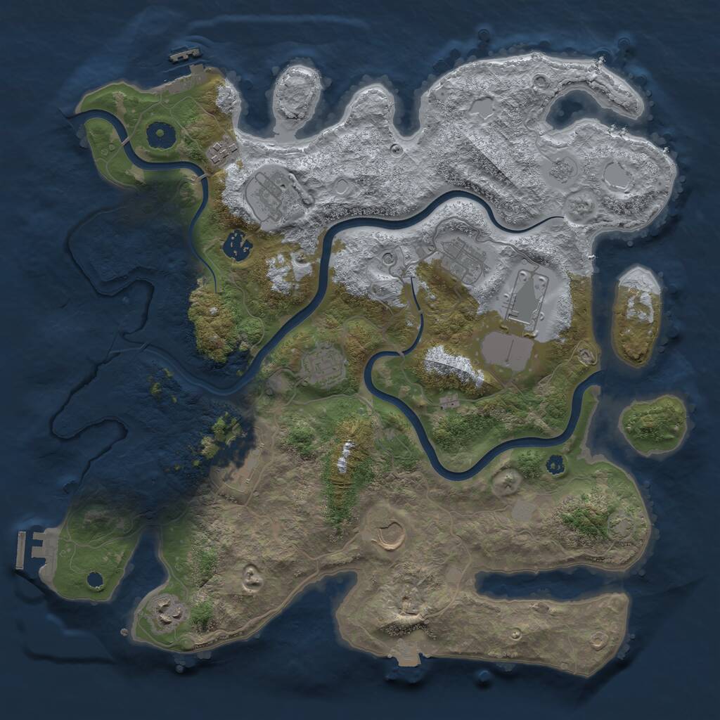 Rust Map: Procedural Map, Size: 3800, Seed: 5882, 15 Monuments