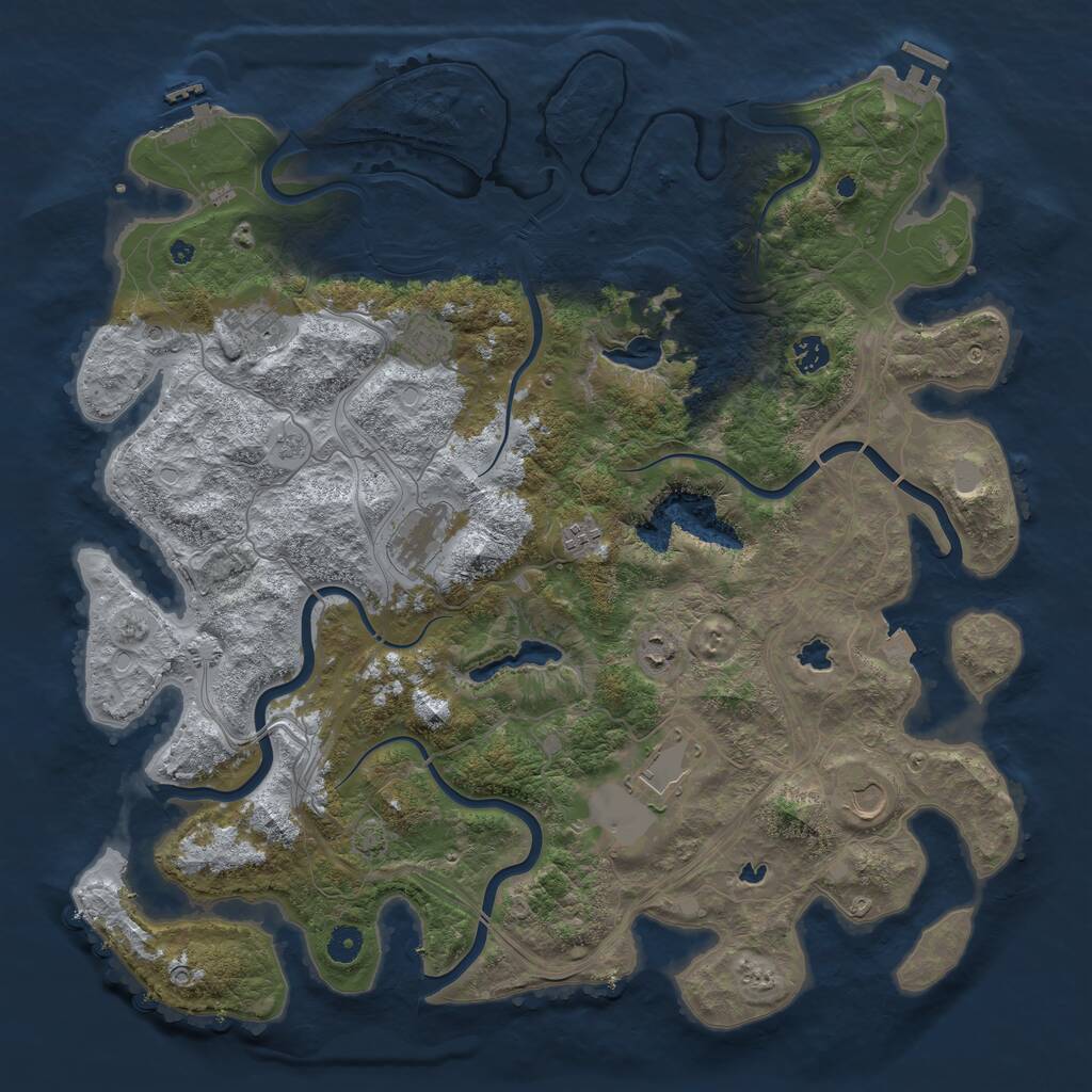 Rust Map: Procedural Map, Size: 4500, Seed: 724796792, 14 Monuments