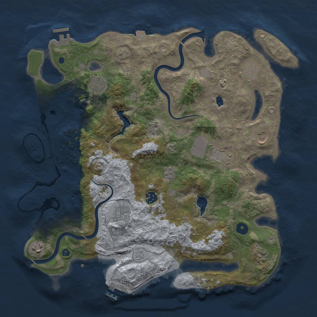 Rust Map: Procedural Map, Size: 4000, Seed: 800869, 15 Monuments