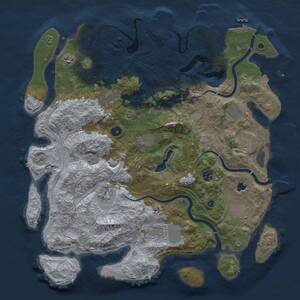 Thumbnail Rust Map: Procedural Map, Size: 4350, Seed: 772070178, 16 Monuments