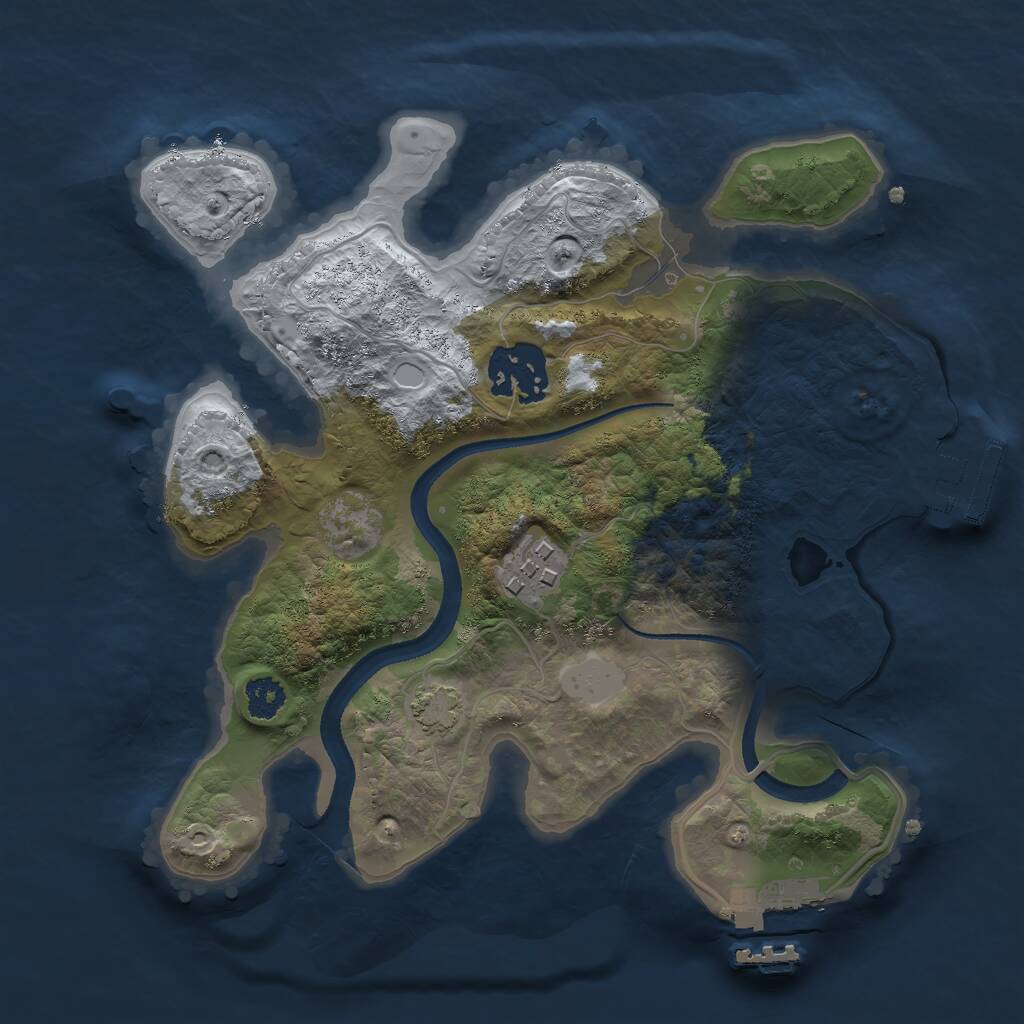Rust Map: Procedural Map, Size: 2500, Seed: 1826158098, 6 Monuments