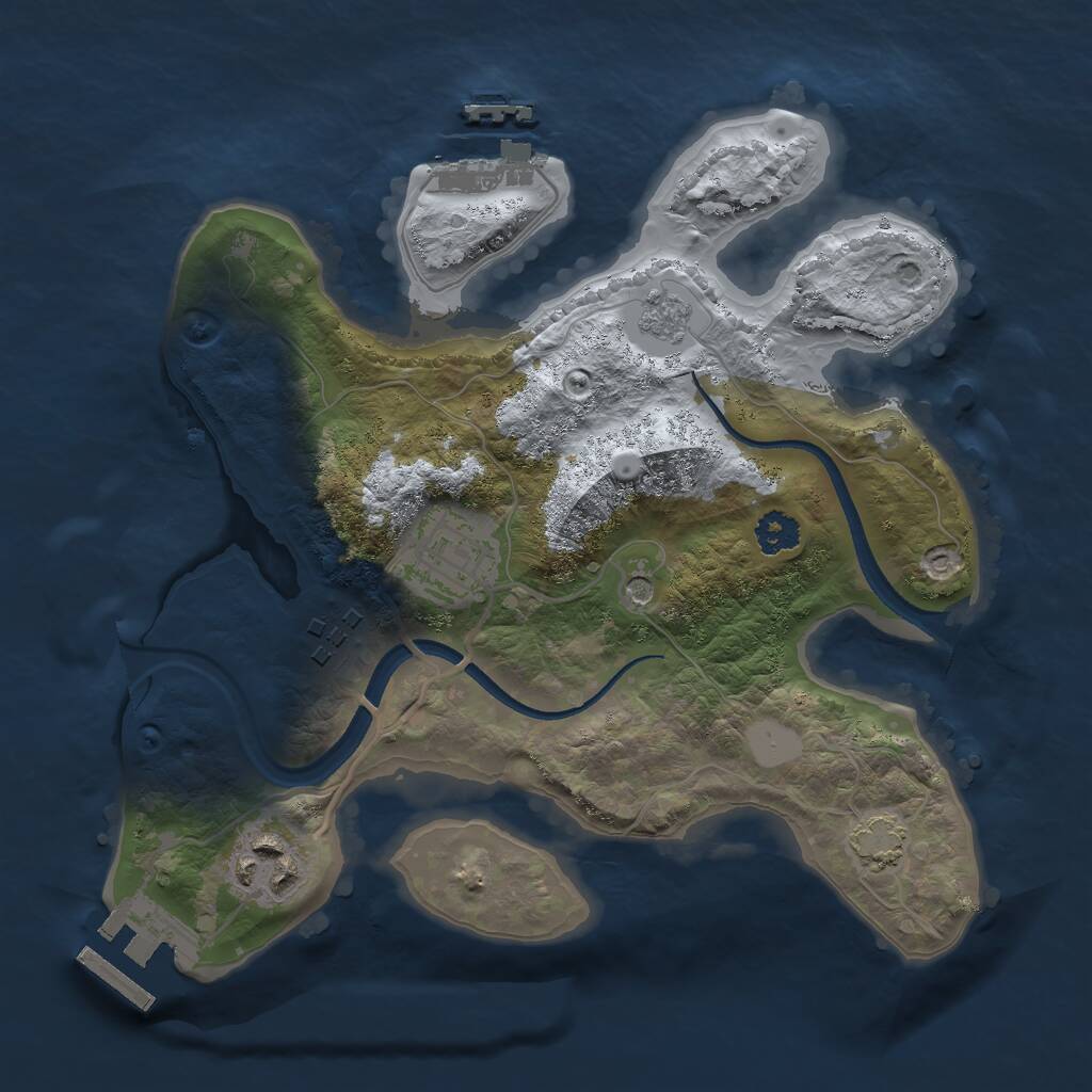 Rust Map: Procedural Map, Size: 2500, Seed: 6767, 9 Monuments