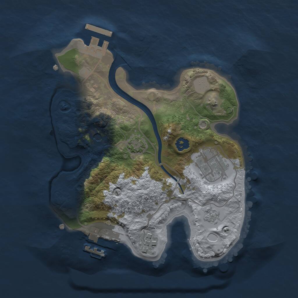 Rust Map: Procedural Map, Size: 2200, Seed: 1002471794, 8 Monuments